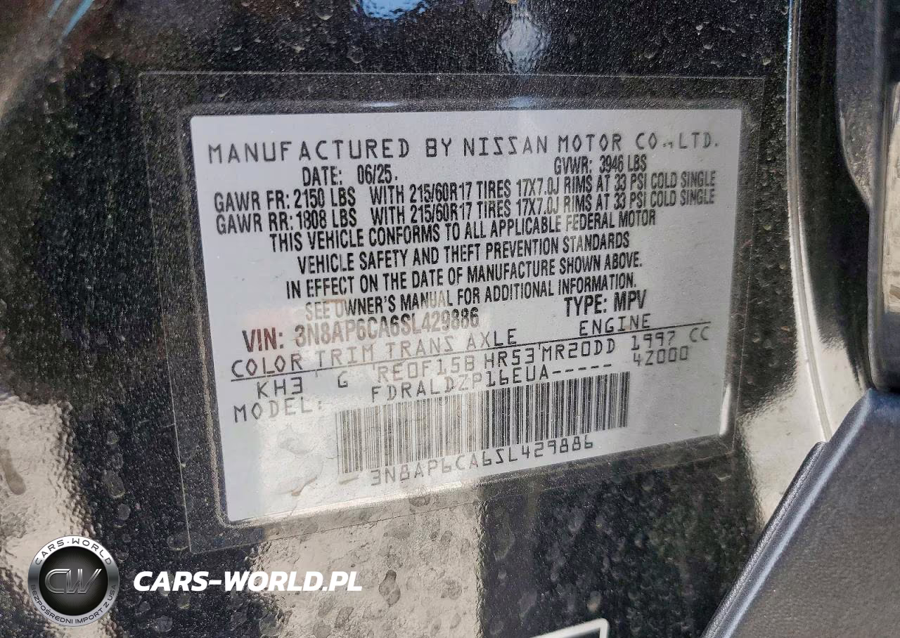 2025 Nissan Kicks Sv VIN:3N8AP6CA6SL429886 - 14