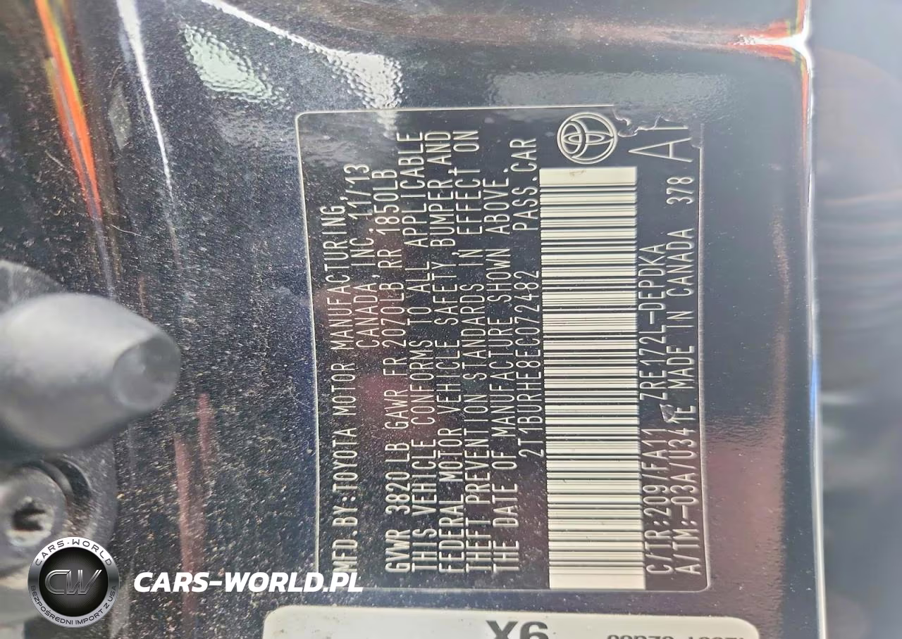 2014 Toyota Corolla L VIN:2T1BURHE8EC072482 - 12