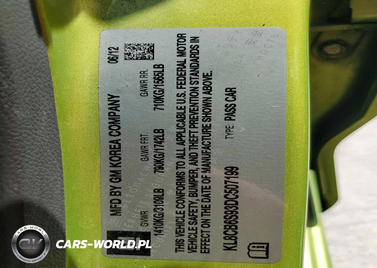 2013 Chevrolet Spark Ls VIN:KL8CB6S93DC507199 - 12