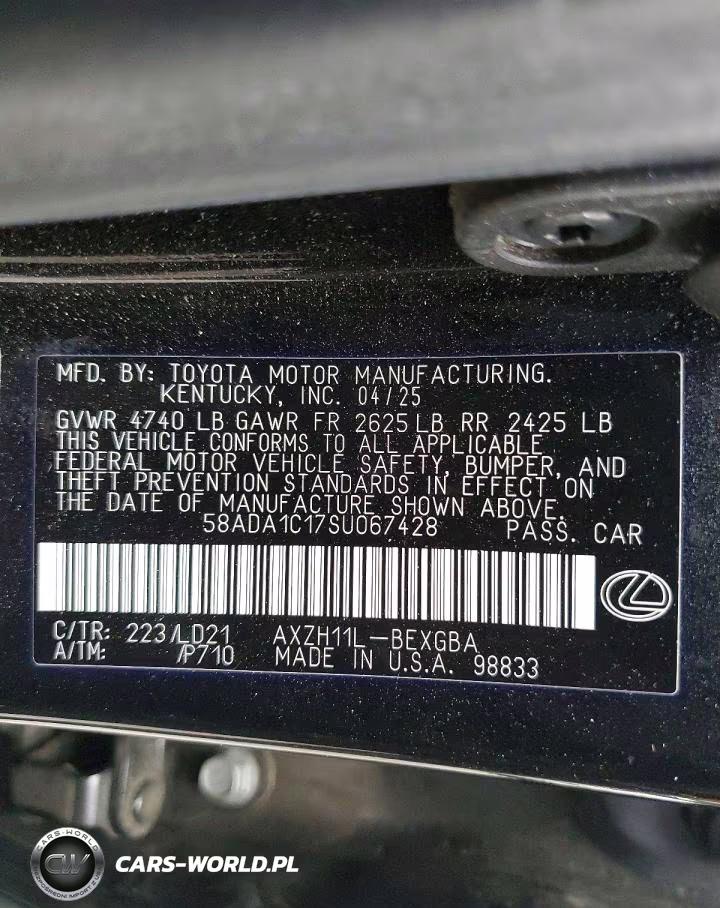 2025 Lexus Es 300H Base VIN:58ADA1C17SU067428 - 13
