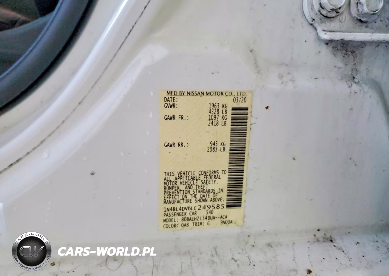 2020 Nissan Altima 2.5 Sv VIN:1N4BL4DV6LC249585 - 12