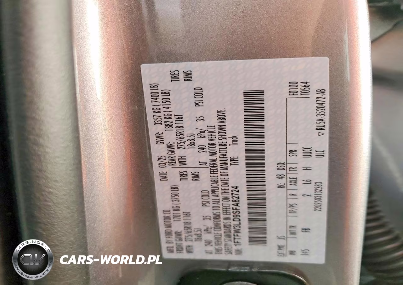 2025 Ford F150 Xlt VIN:1FTFW3LD9SFA82724 - 12