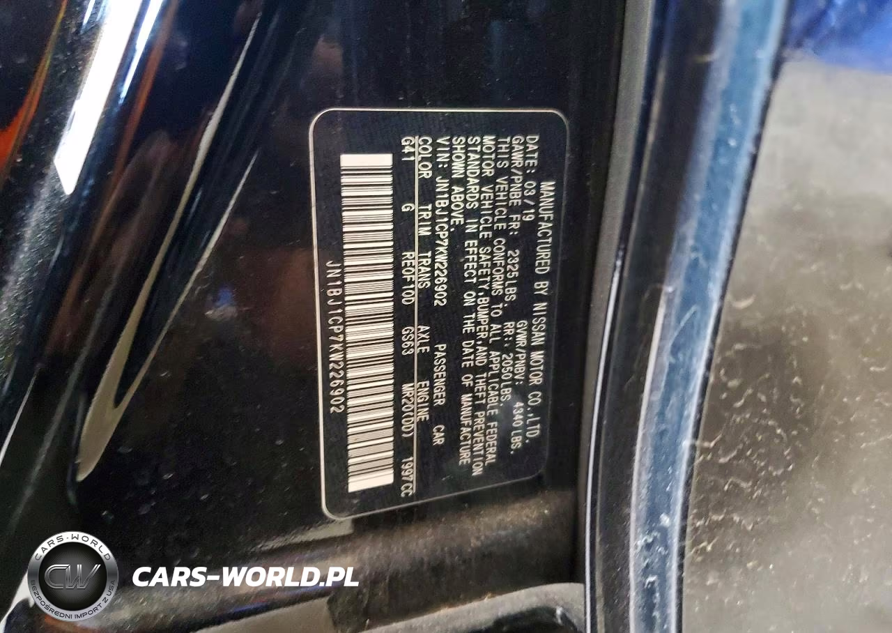 2019 Nissan Rogue Sport Sl VIN:JN1BJ1CP7KW226902 - 13