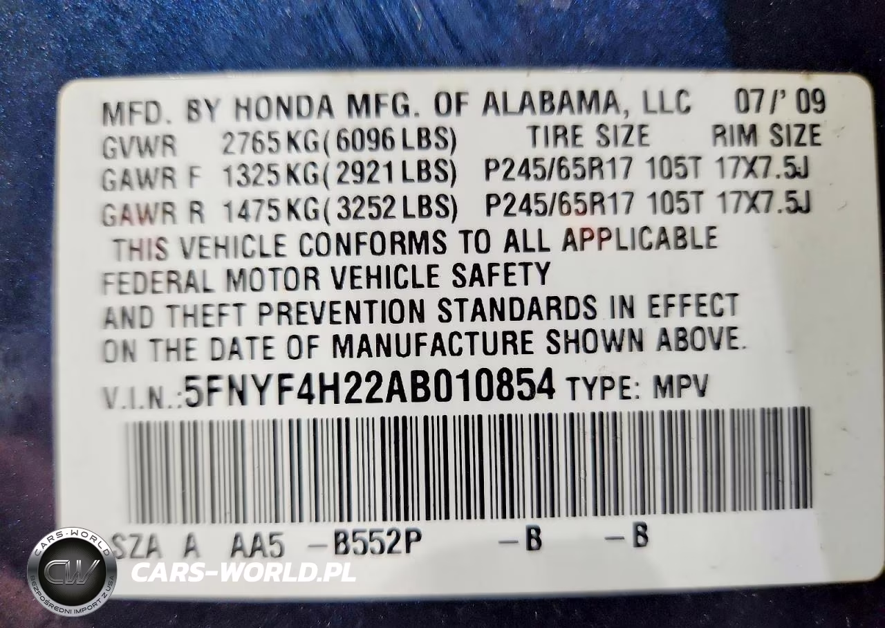 2010 Honda Pilot Lx VIN:5FNYF4H22AB010854 - 13