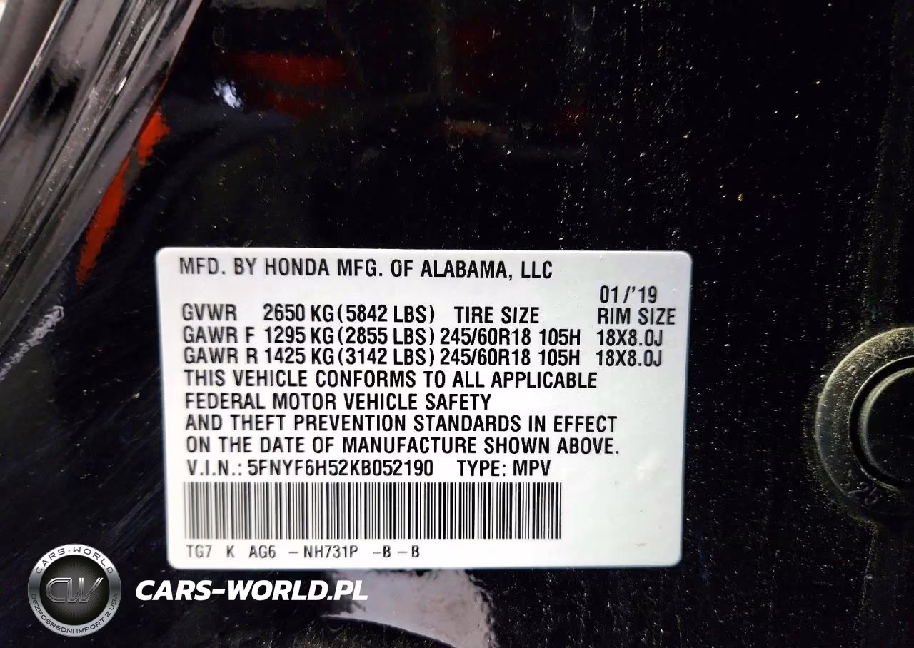 2019 Honda Pilot Exl VIN:5FNYF6H52KB052190 - 14