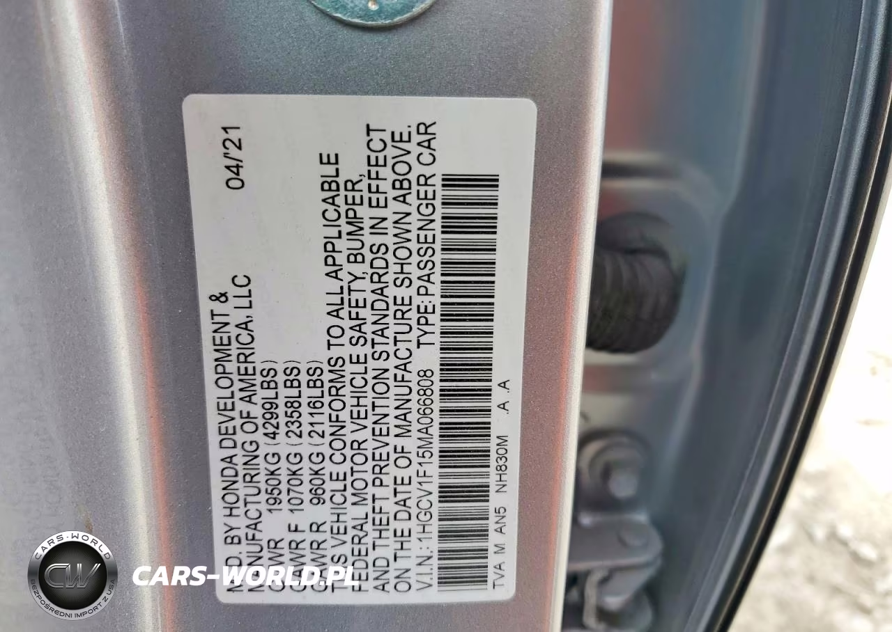 2021 Honda Accord Lx VIN:1HGCV1F15MA066808 - 12