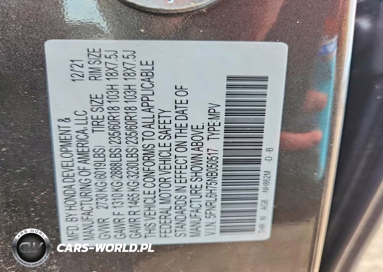 2022 Honda Odyssey Exl VIN:5FNRL6H75NB050517 - 13