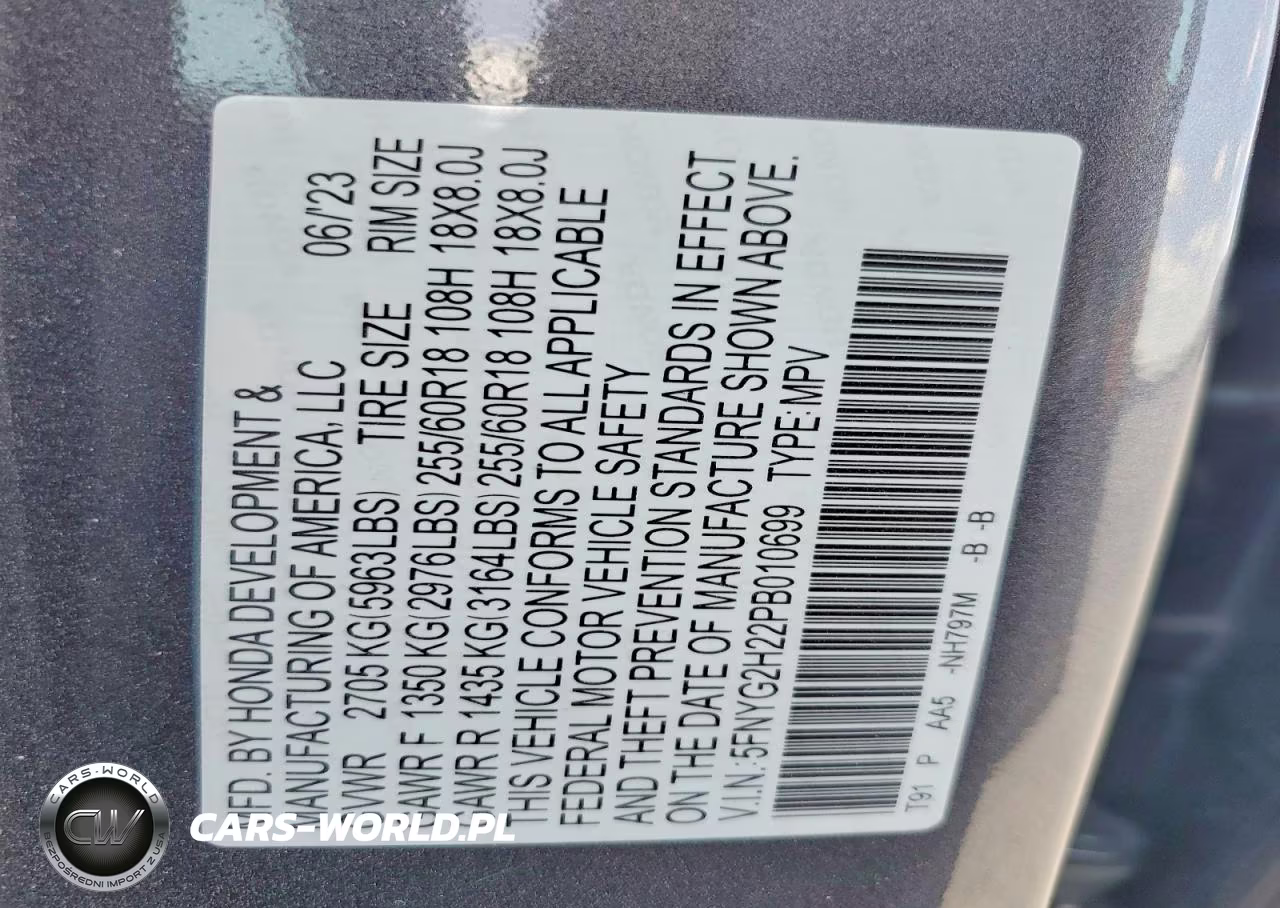 2023 Honda Pilot Lx VIN:5FNYG2H22PB010699 - 13