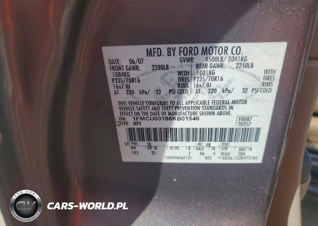 2008 Ford Escape Xlt VIN:1FMCU03188KB01546 - 13