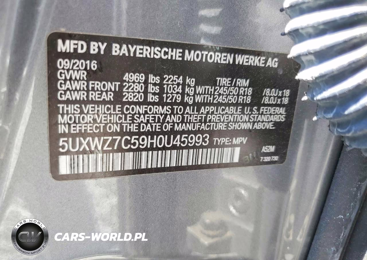 2017 BMW X3 Sdrive28I VIN:5UXWZ7C59H0U45993 - 14