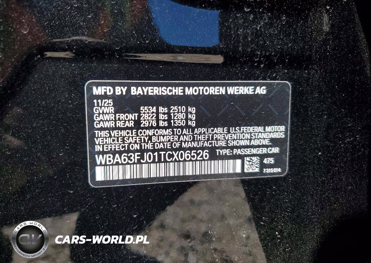 2026 BMW 540 Xi VIN:WBA63FJ01TCX06526 - 12