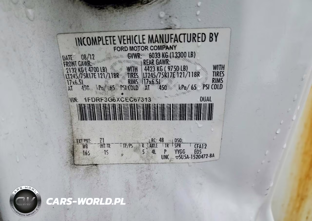 2012 Ford F350 Super Duty Utility - Service Truck VIN:1FDRF3G6XCEC67313 - 12