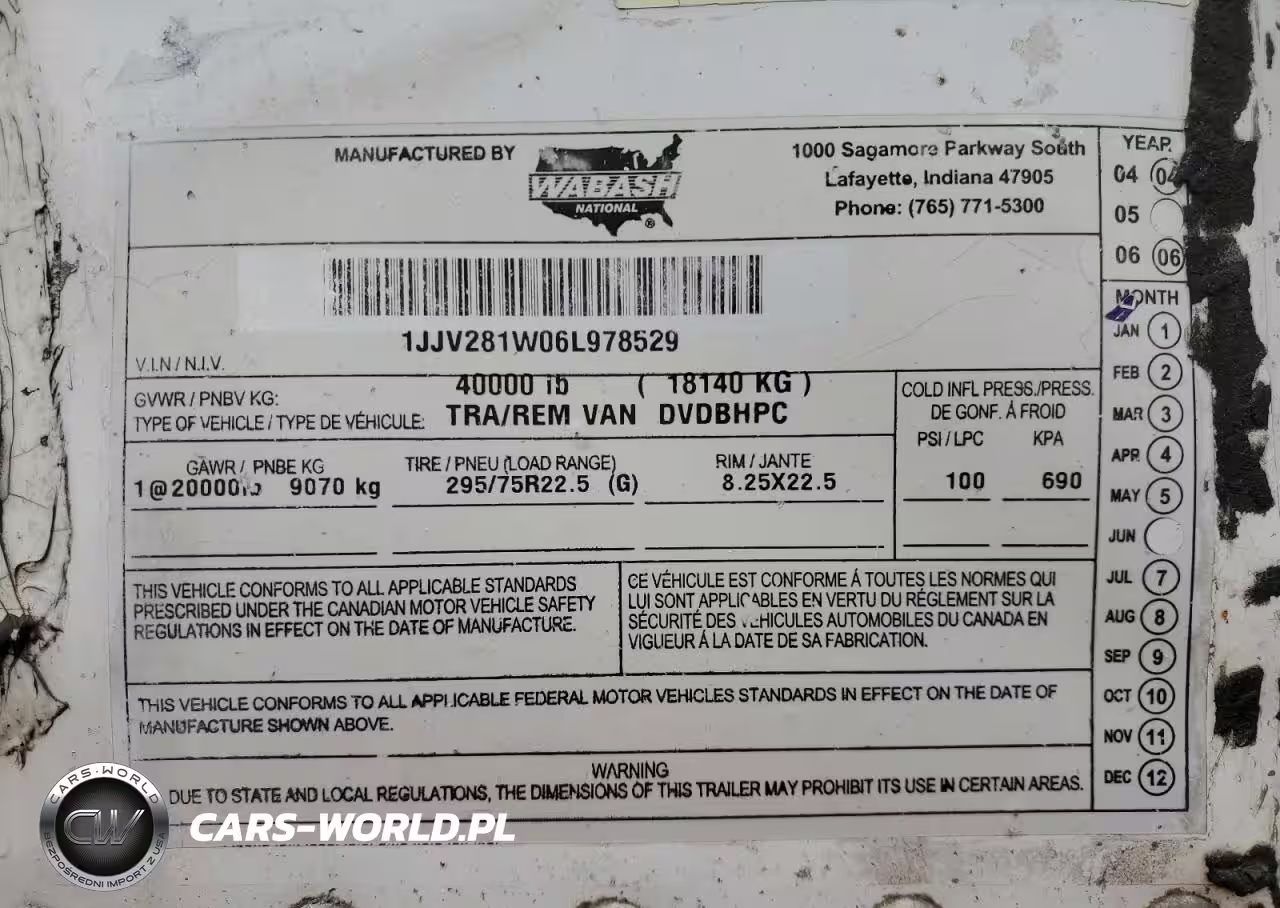 2006 WABASH TRAILER  VIN:1JJV281W06L978529 - 10