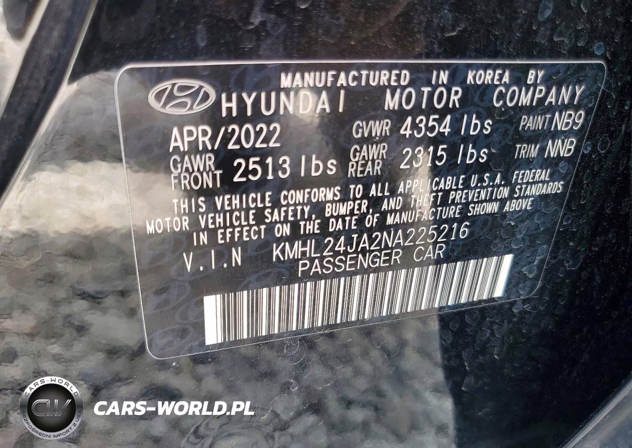 2022 Hyundai Sonata Se VIN:KMHL24JA2NA225216 - 13