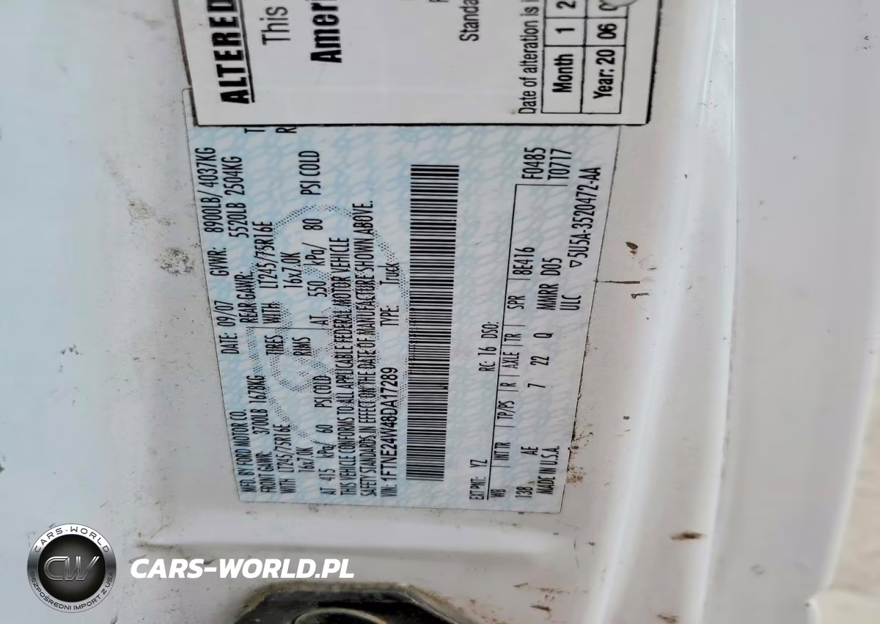 2008 Ford Econoline E250 Van VIN:1FTNE24W48DA17289 - 13