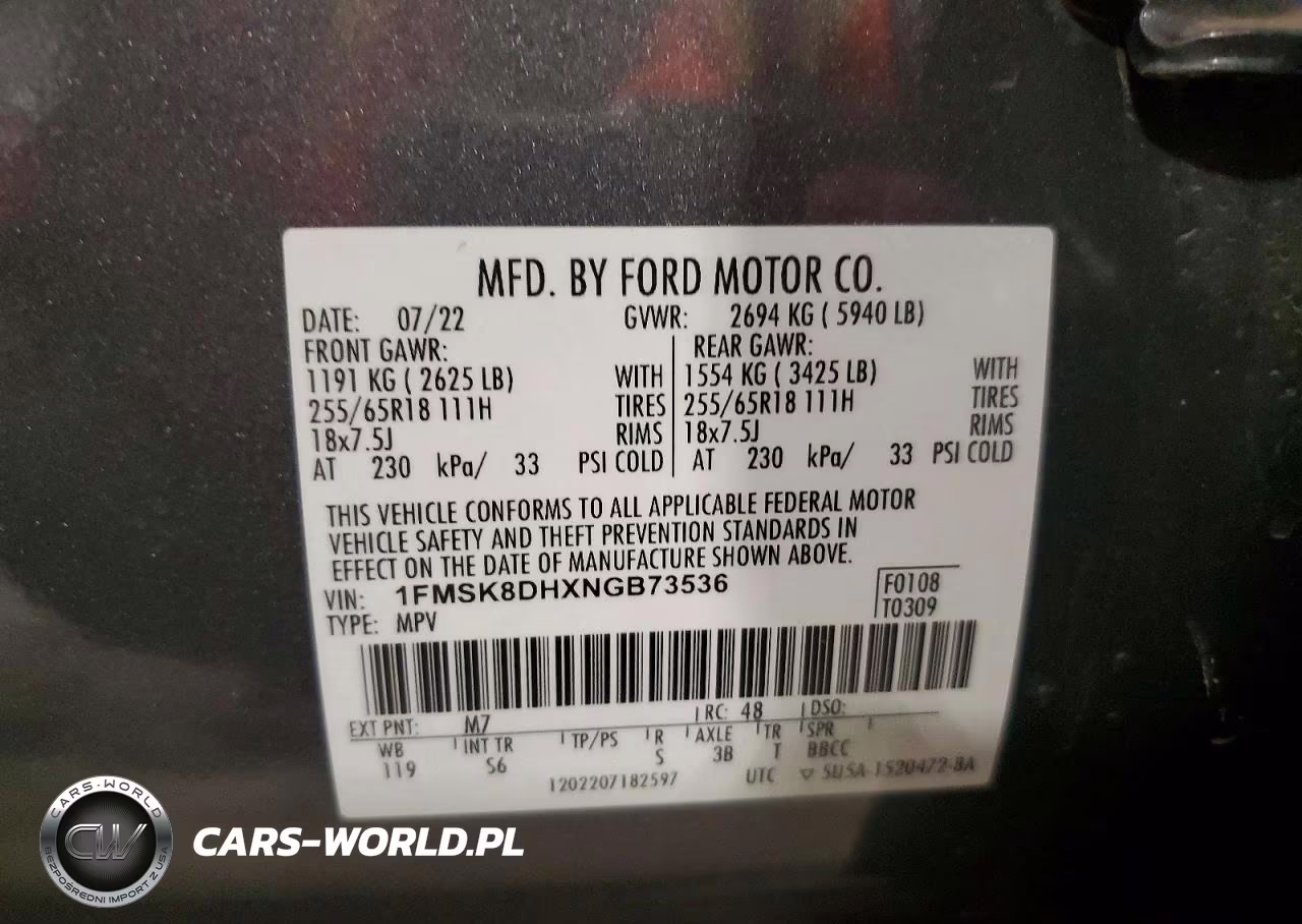 2022 Ford Explorer Xlt VIN:1FMSK8DHXNGB73536 - 14
