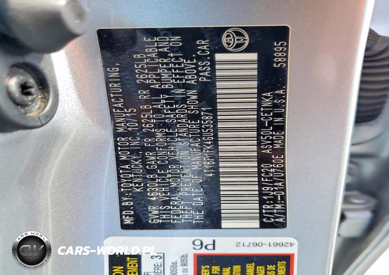 2016 Toyota Camry Le VIN:4T1BF1FK4GU535871 - 13