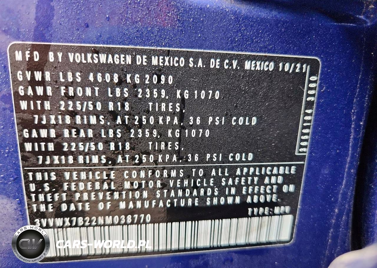 2022 Volkswagen Taos Se VIN:3VVWX7B22NM038770 - 13