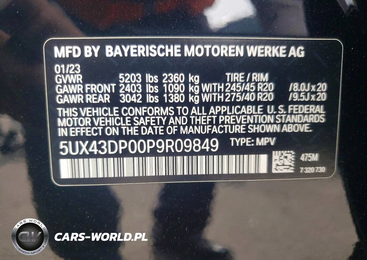 2023 BMW X3 Sdrive30I VIN:5UX43DP00P9R09849 - 13