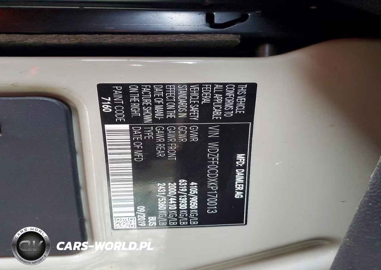 2019 Mercedes-Benz Sprinter 2500 VIN:WDZFF0CDXKP170013 - 13