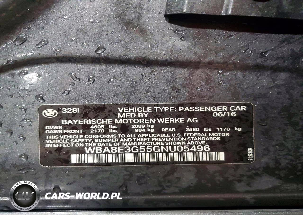 2016 BMW 328 Xi Sulev VIN:WBA8E3G55GNU05496 - 12