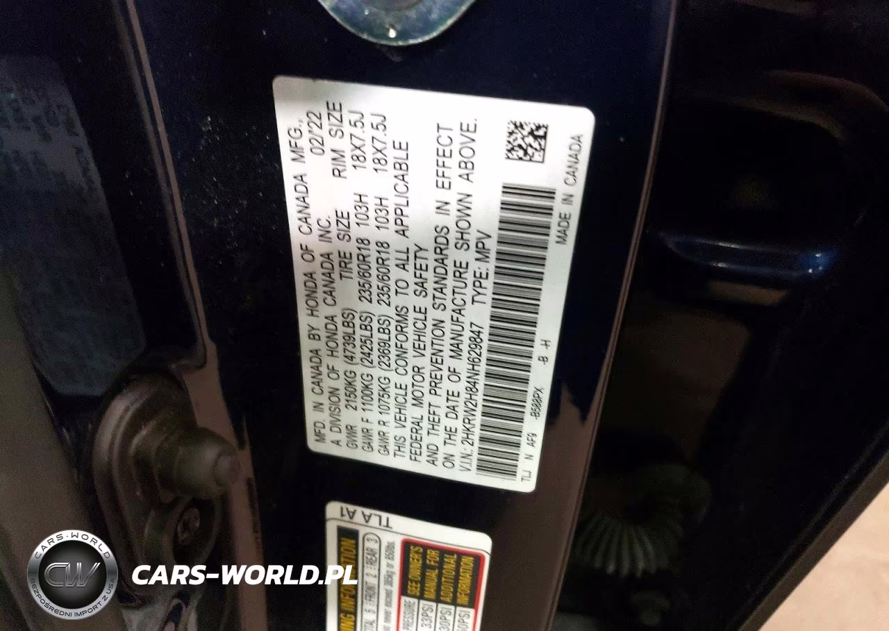 2022 Honda Cr-V Exl VIN:2HKRW2H84NH629847 - 13