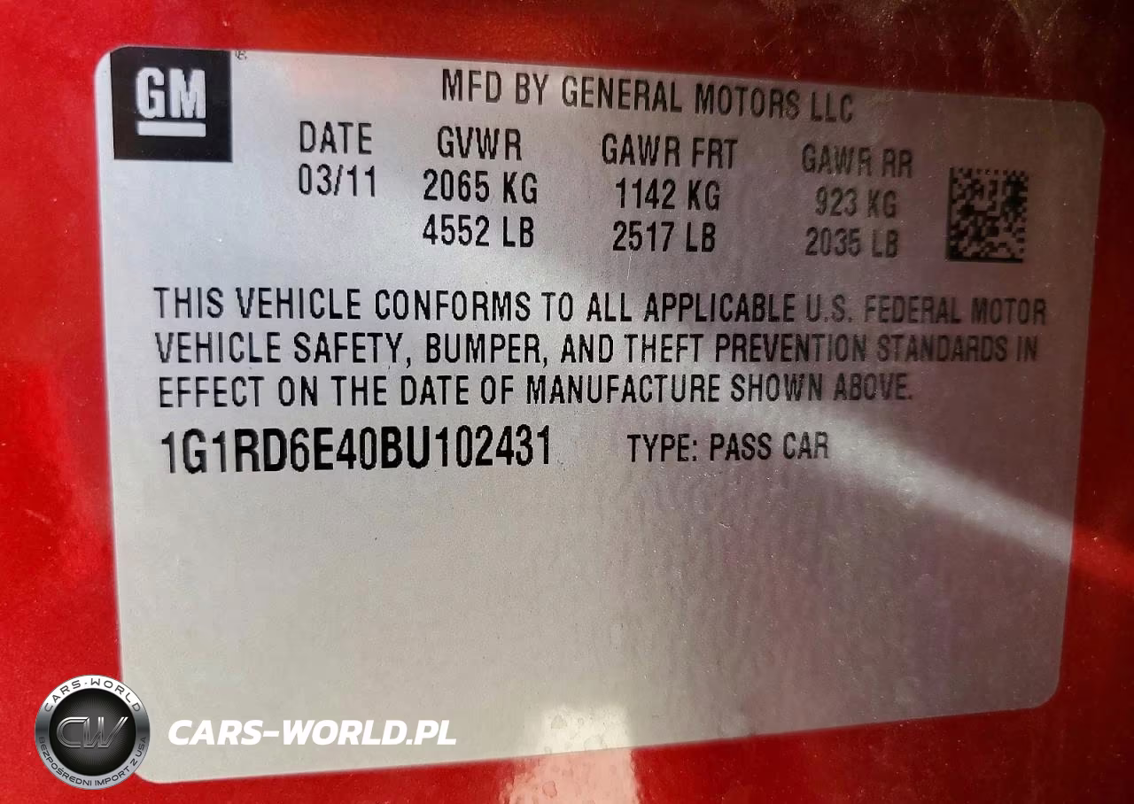 2011 Chevrolet Volt VIN:1G1RD6E40BU102431 - 13