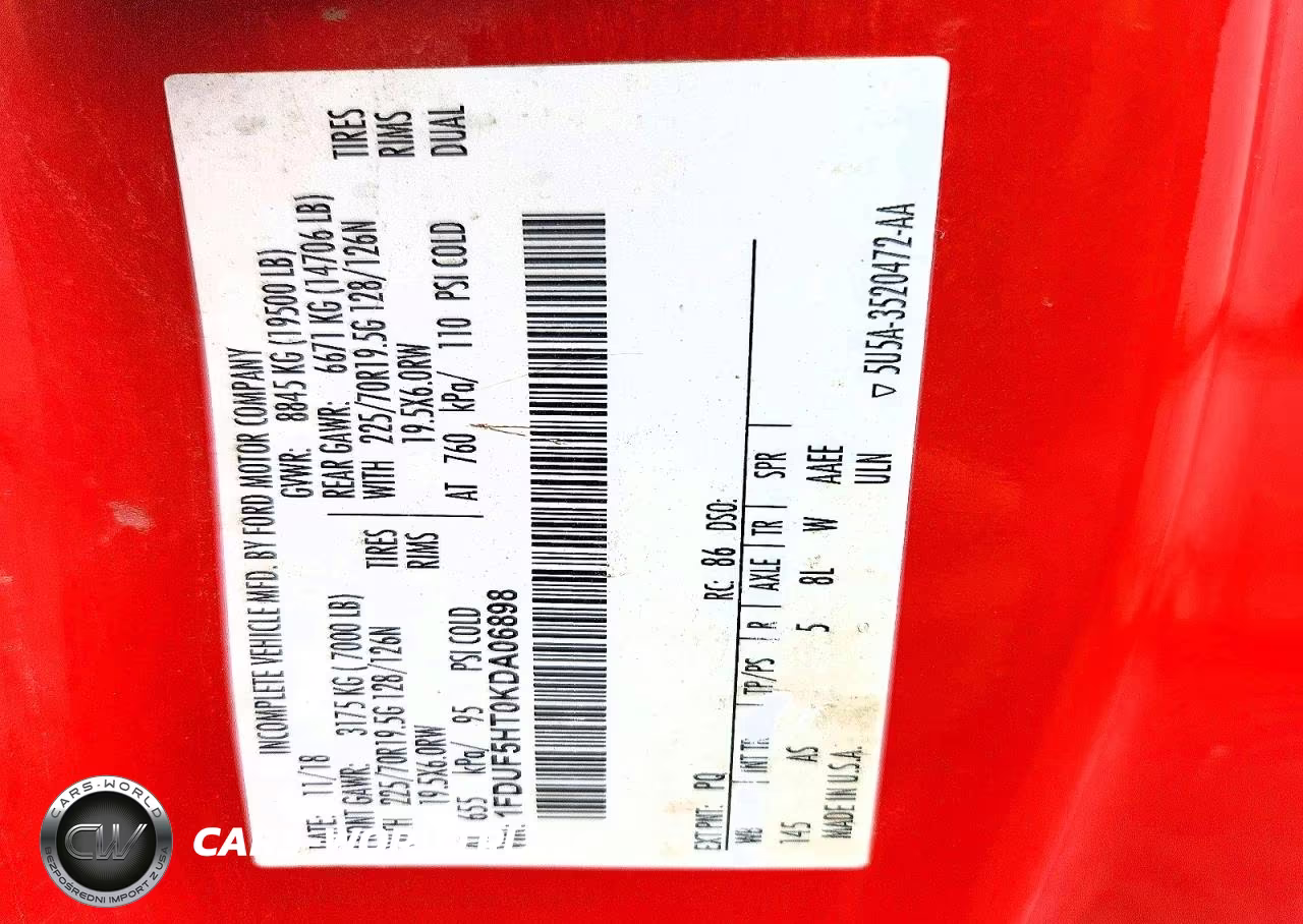 2019 Ford F550 Super Duty VIN:1FDUF5HT0KDA06898 - 13