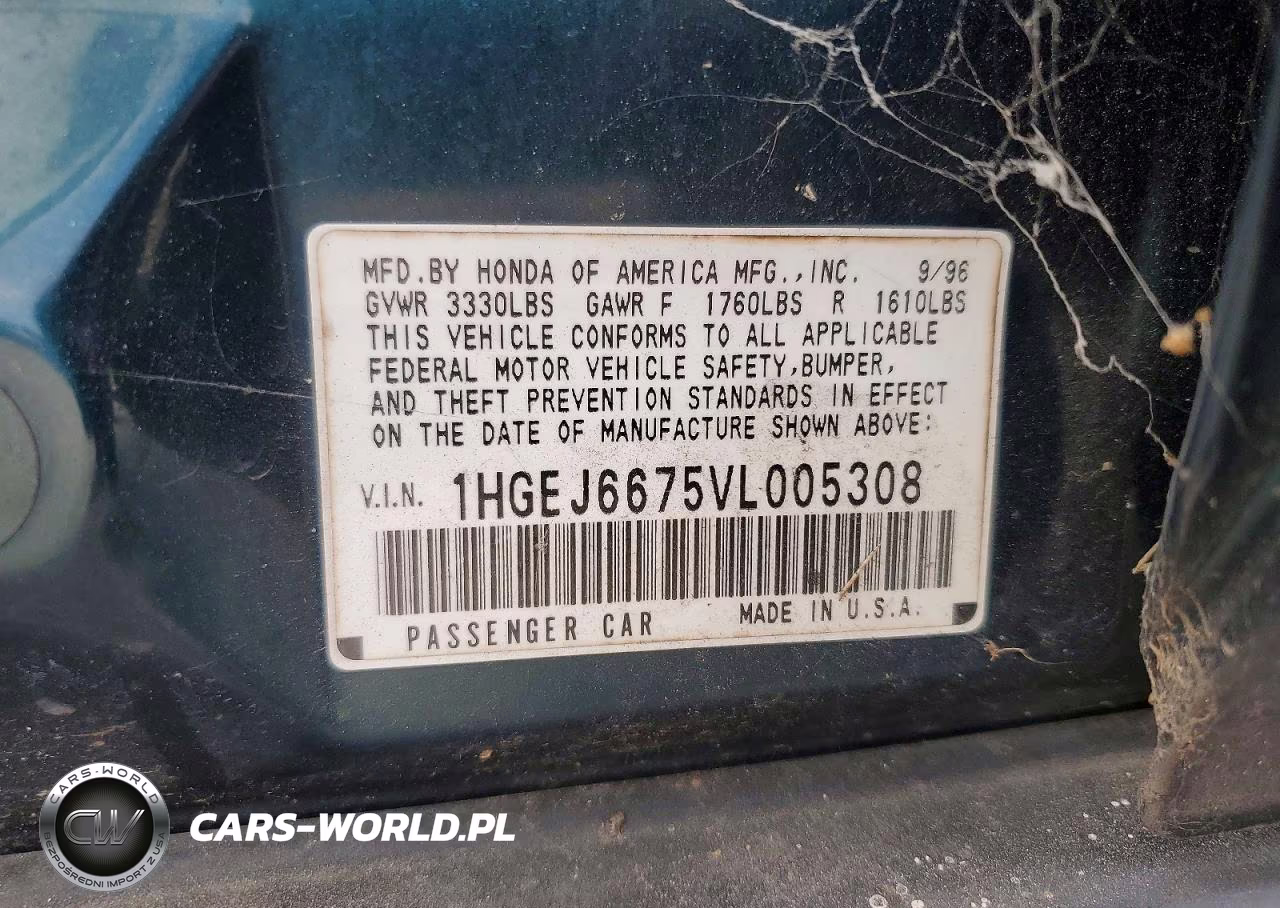 1997 Honda Civic Lx VIN:1HGEJ6675VL005308 - 13
