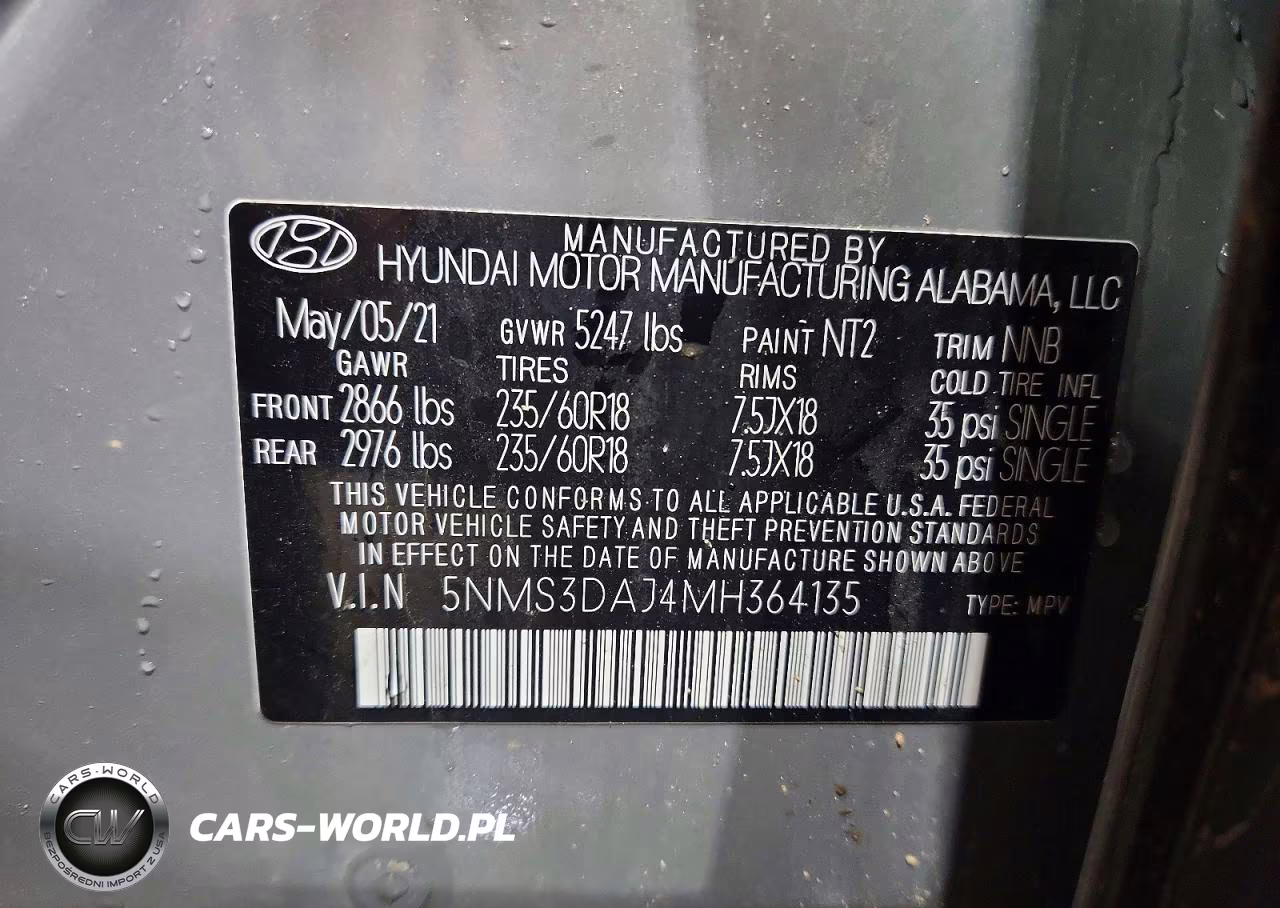 2021 Hyundai Santa Fe Sel VIN:5NMS3DAJ4MH364135 - 13