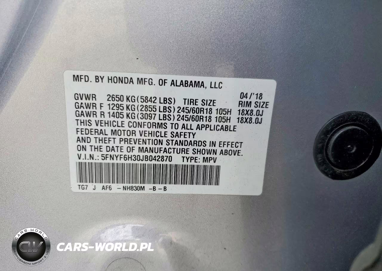2018 Honda Pilot Ex VIN:5FNYF6H30JB042870 - 12