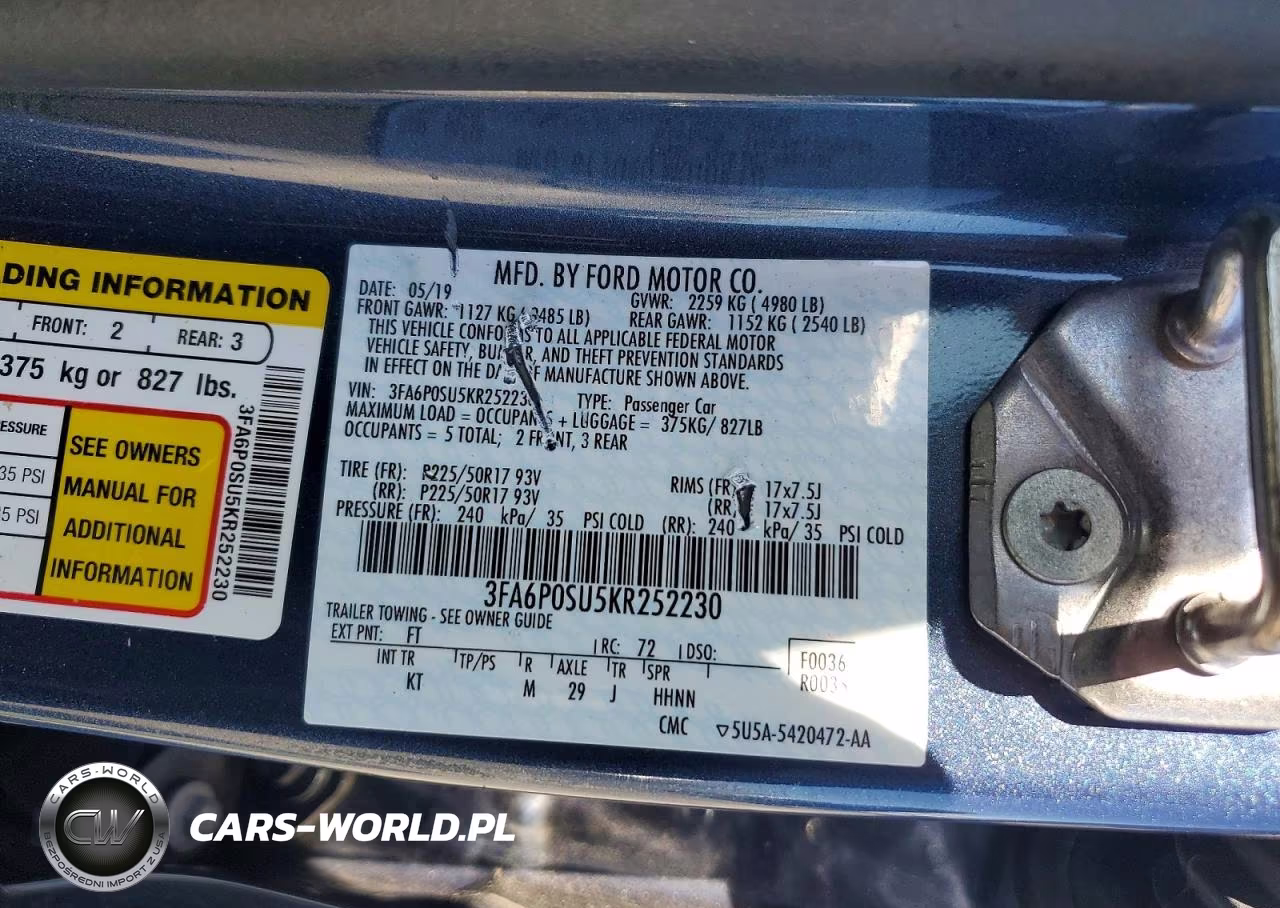 2019 Ford Fusion Titanium VIN:3FA6P0SU5KR252230 - 12