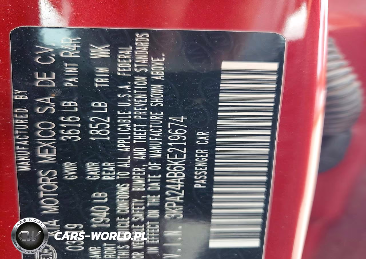 2019 Kia Rio S VIN:3KPA24AB6KE219674 - 12
