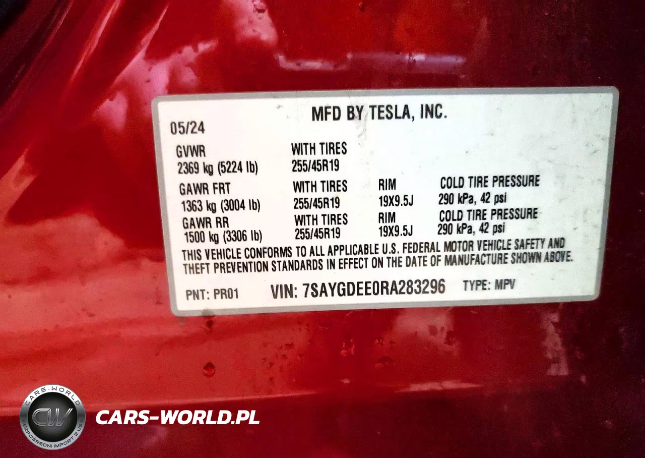 2024 Tesla Model Y VIN:7SAYGDEE0RA283296 - 13