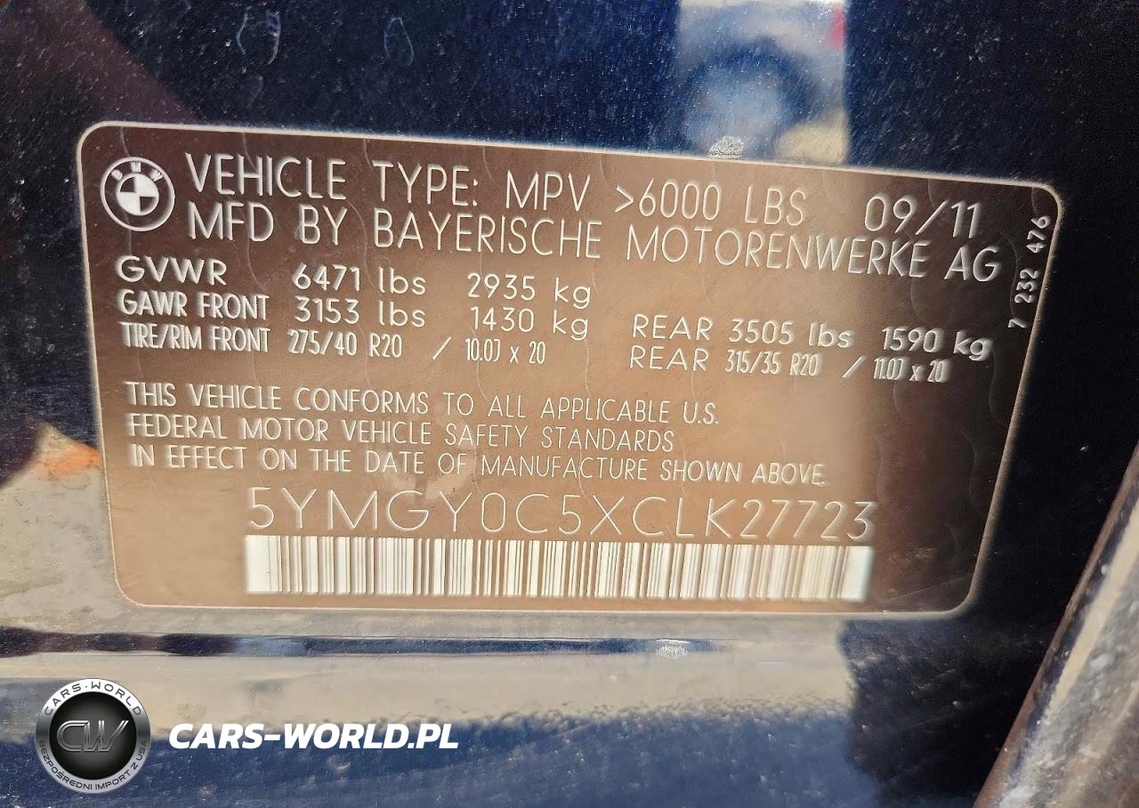 2012 BMW X5 M VIN:5YMGY0C5XCLK27723 - 13