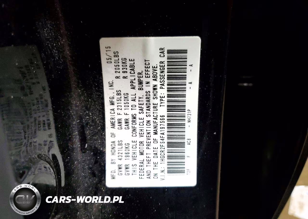 2015 Honda Accord Sport VIN:1HGCR2F54FA197566 - 13