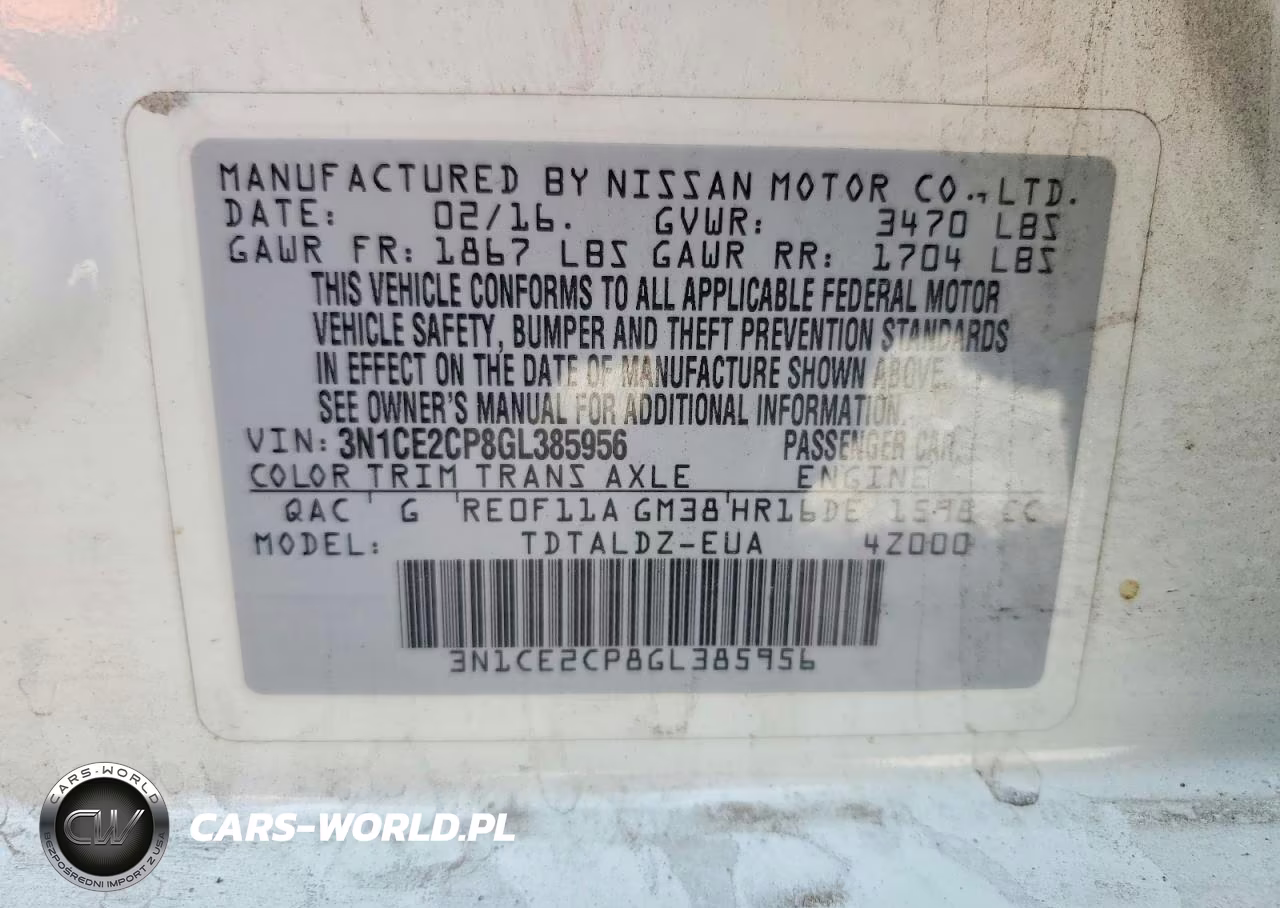 2016 Nissan Versa Note Sv VIN:3N1CE2CP8GL385956 - 12