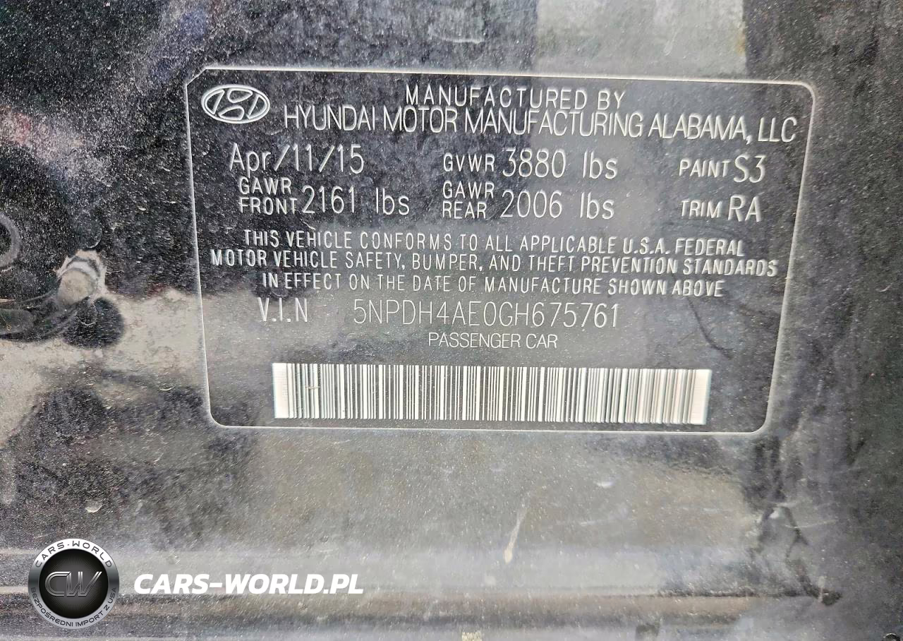 2016 Hyundai Elantra Se VIN:5NPDH4AE0GH675761 - 12
