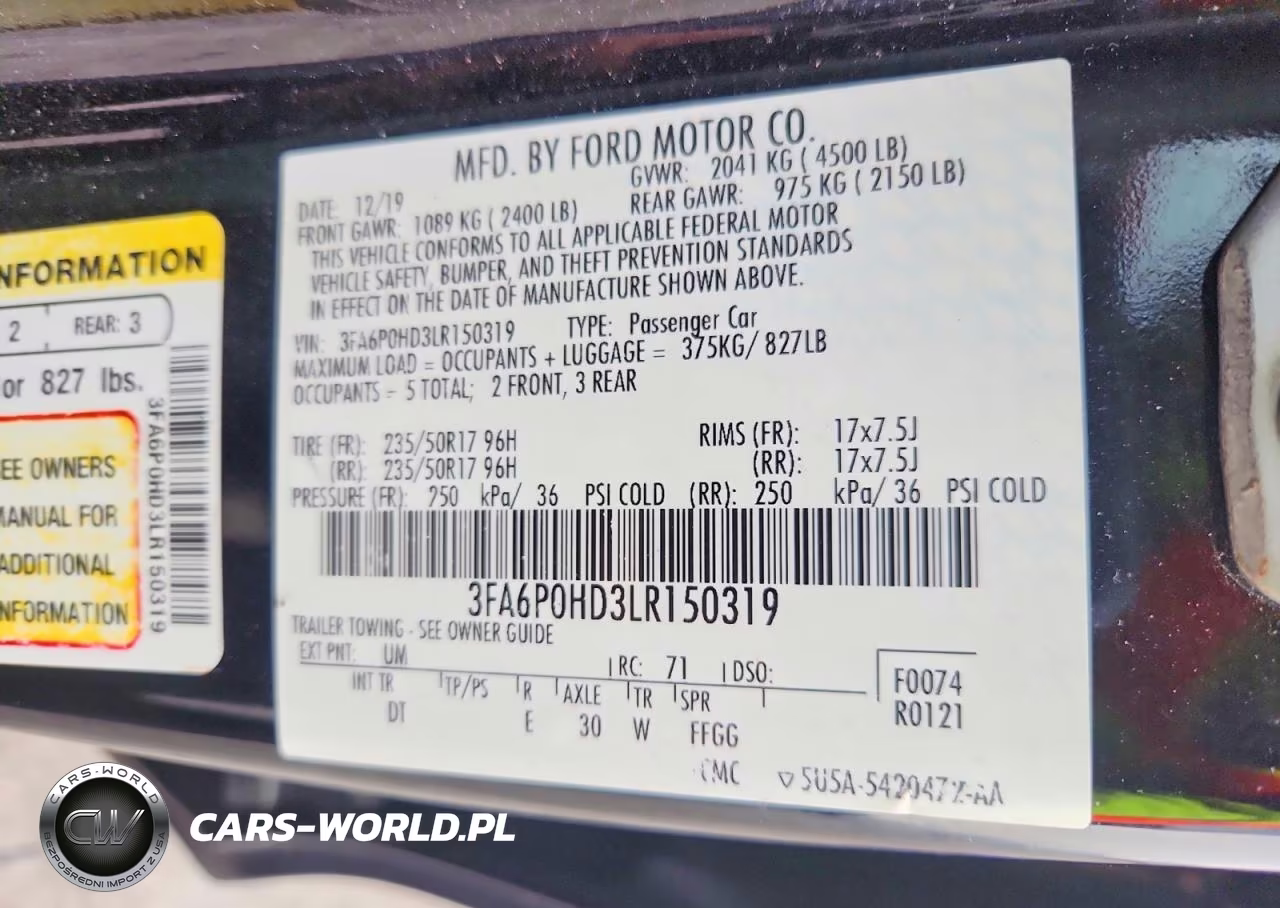 2020 Ford Fusion Se VIN:3FA6P0HD3LR150319 - 12