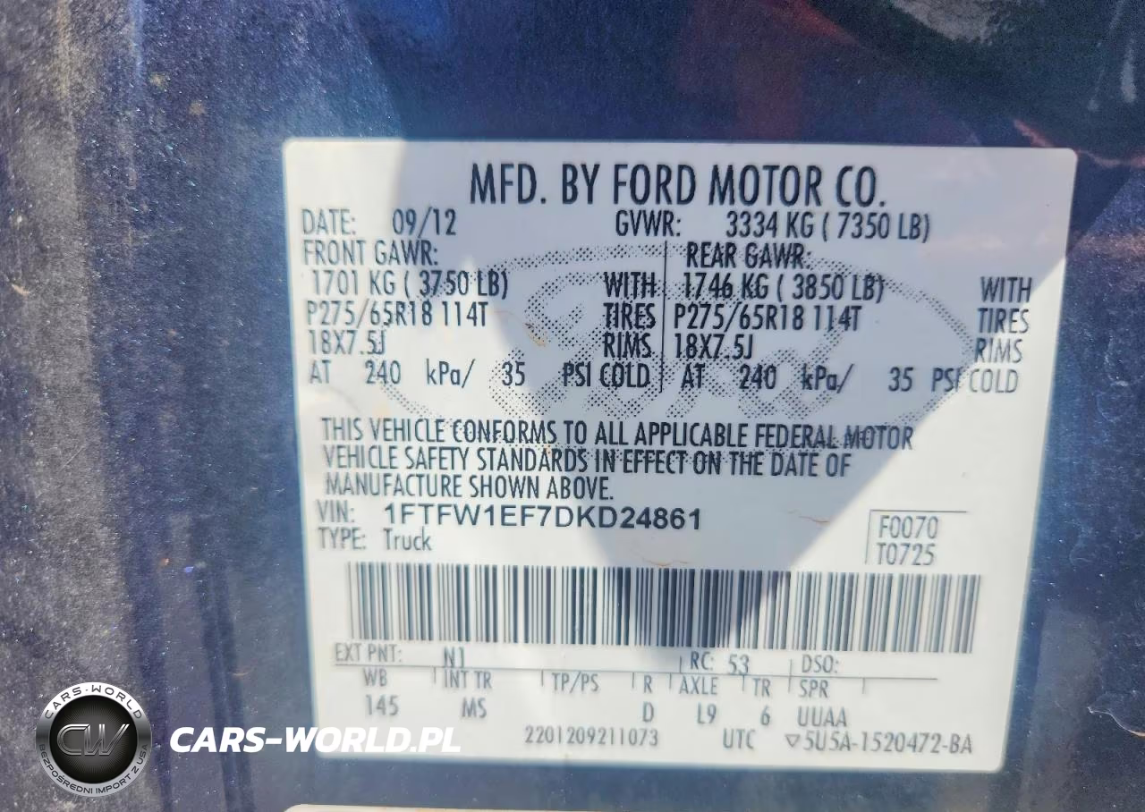 2013 Ford F150 Supercrew VIN:1FTFW1EF7DKD24861 - 12