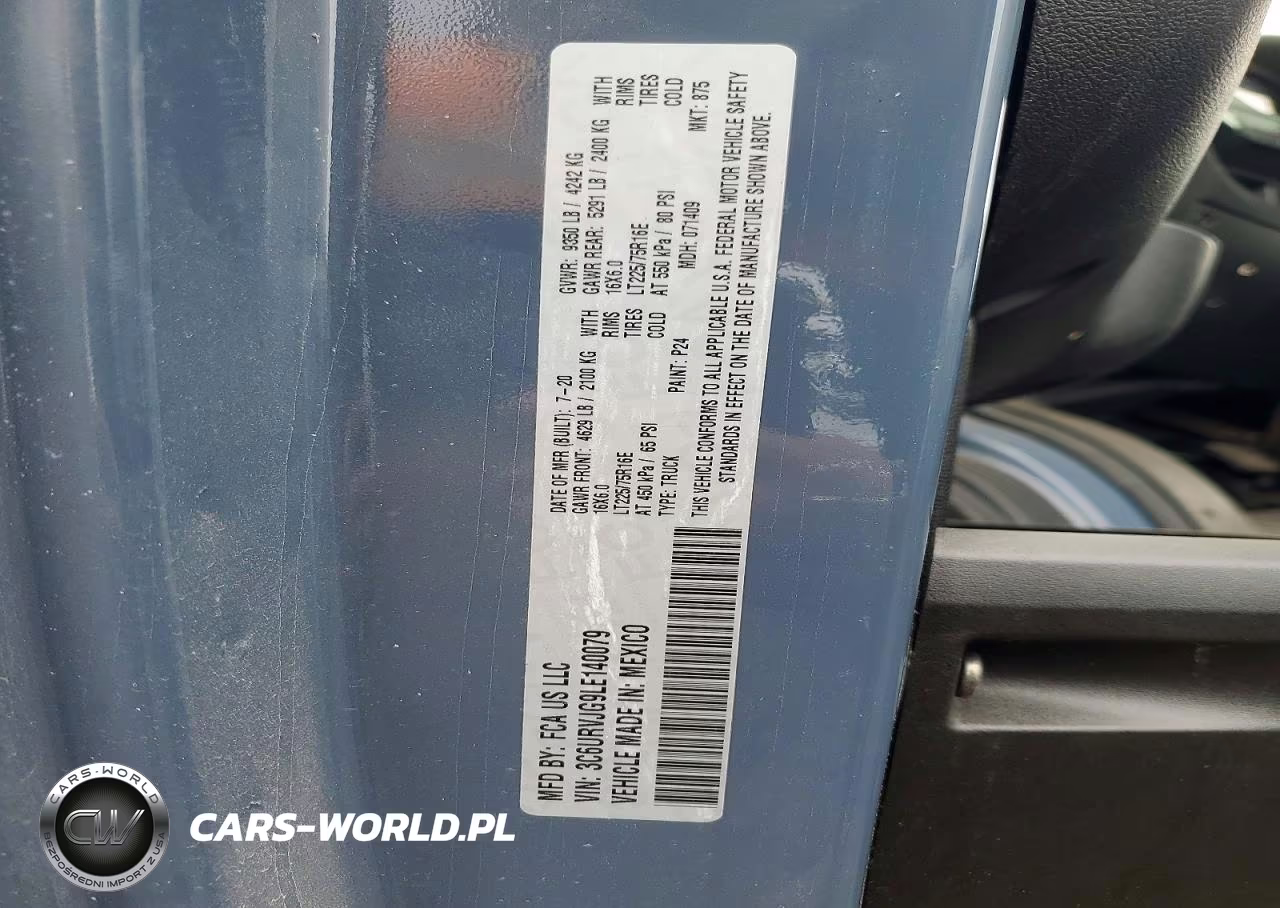 2020 Ram Promaster 3500 Delivery Van VIN:3C6URVJG9LE140079 - 13