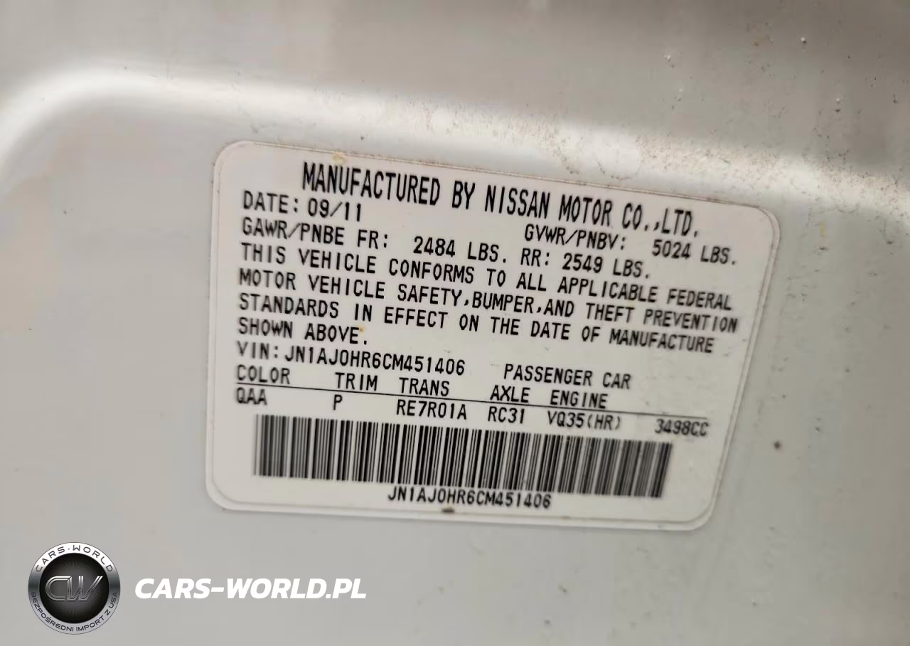 2012 Infiniti Ex35 Base VIN:JN1AJ0HR6CM451406 - 12