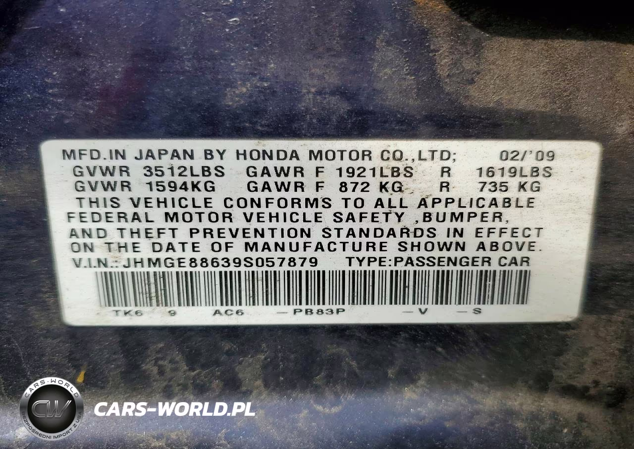 2009 Honda Fit Sport VIN:JHMGE88639S057879 - 12