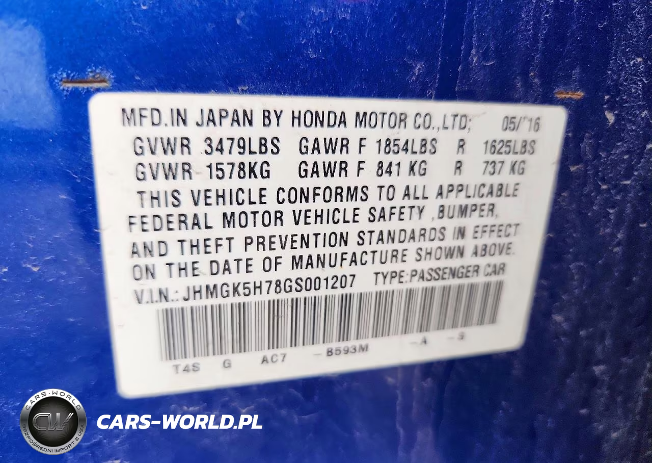 2016 Honda Fit Ex VIN:JHMGK5H78GS001207 - 12
