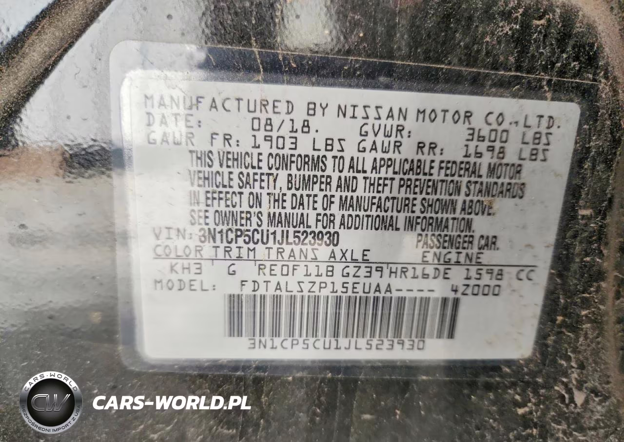 2018 Nissan Kicks Sv VIN:3N1CP5CU1JL523930 - 12