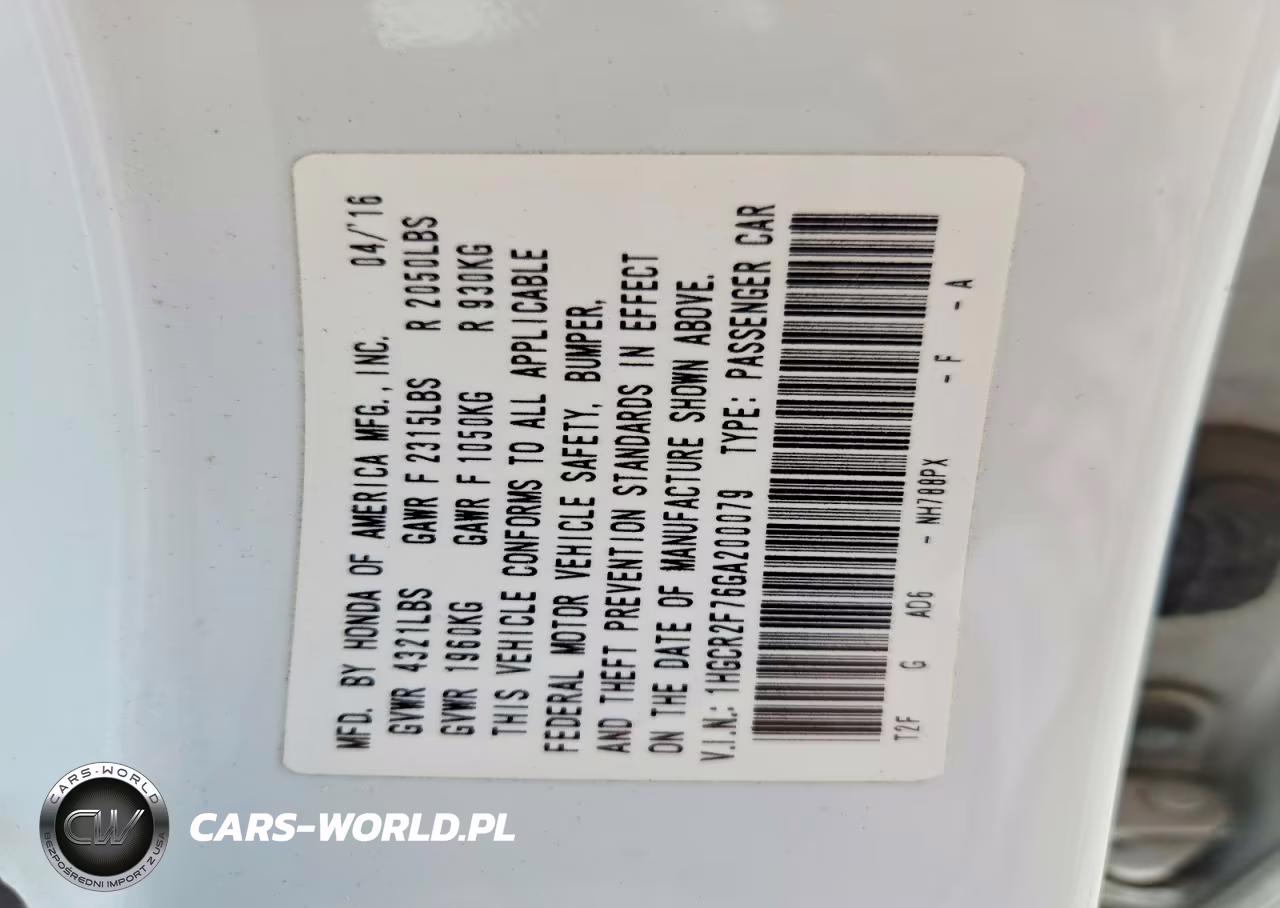 2016 Honda Accord Ex VIN:1HGCR2F76GA200079 - 13