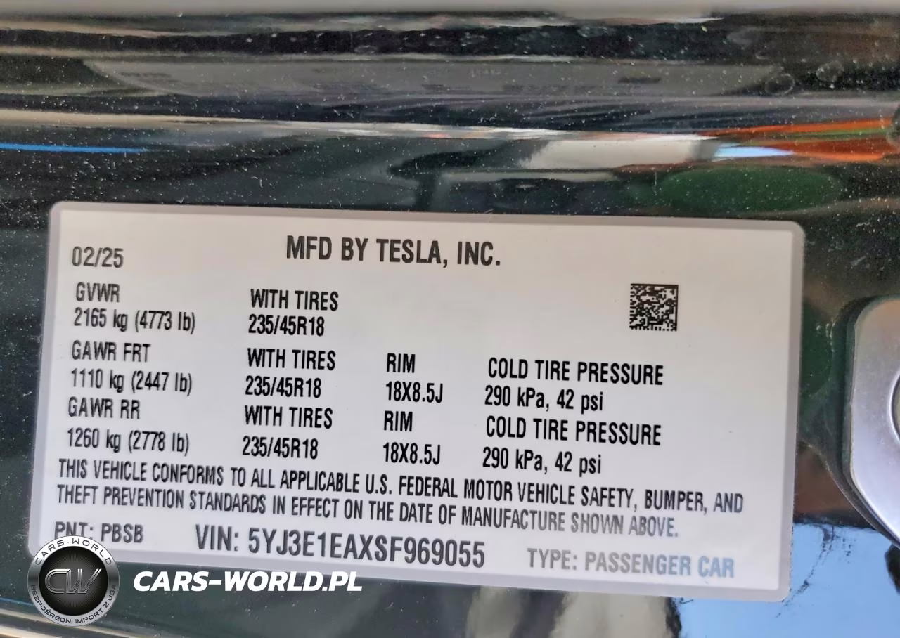 2025 Tesla Model 3 VIN:5YJ3E1EAXSF969055 - 12