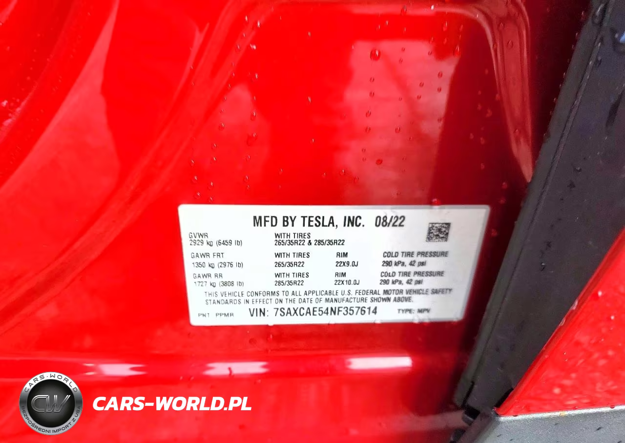 2022 Tesla Model X VIN:7SAXCAE54NF357614 - 13