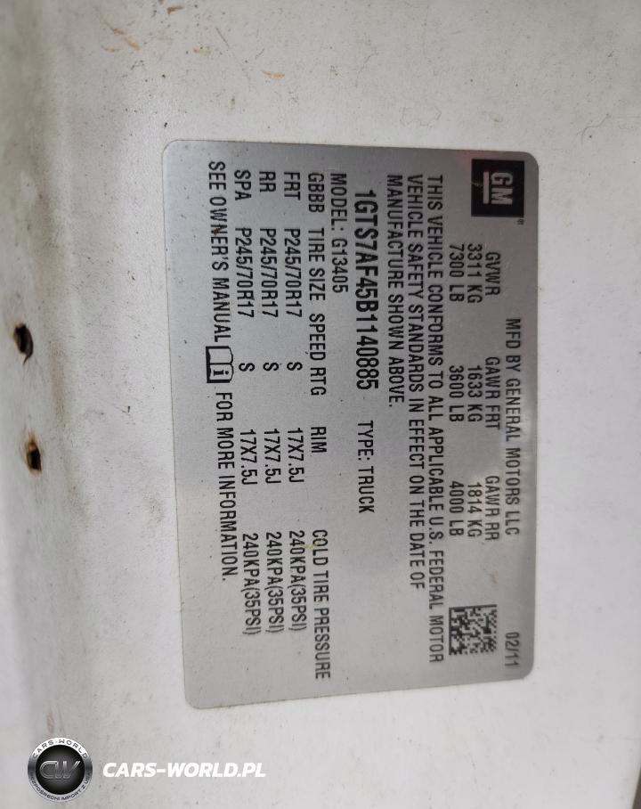 2011 GMC Savana G1500 VIN:1GTS7AF45B1140885 - 13