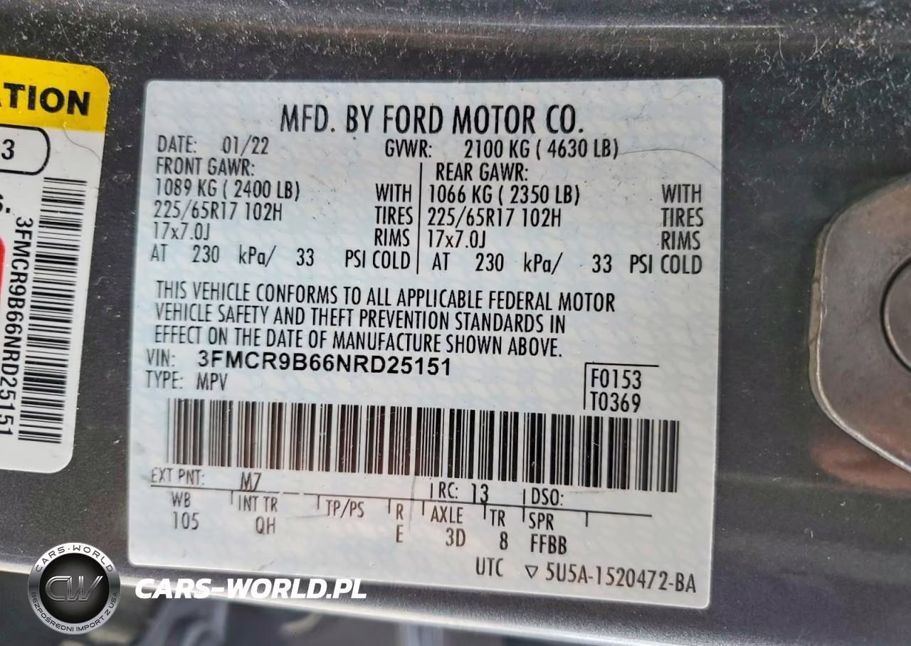 2022 Ford Bronco Sport Big Bend VIN:3FMCR9B66NRD25151 - 13